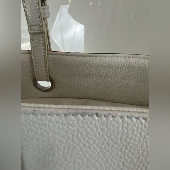 Nwt Charming Charlie Citrus Splash White Vegan Leather Tote With silver Accent - Picture 7 of 16